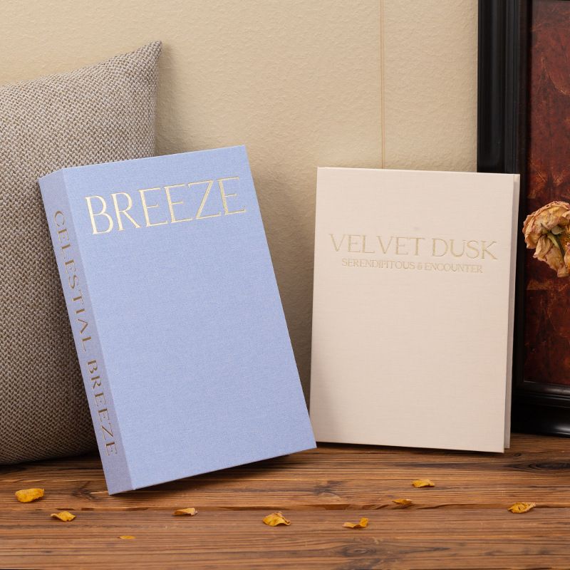 Customizable Linen Decorative Books